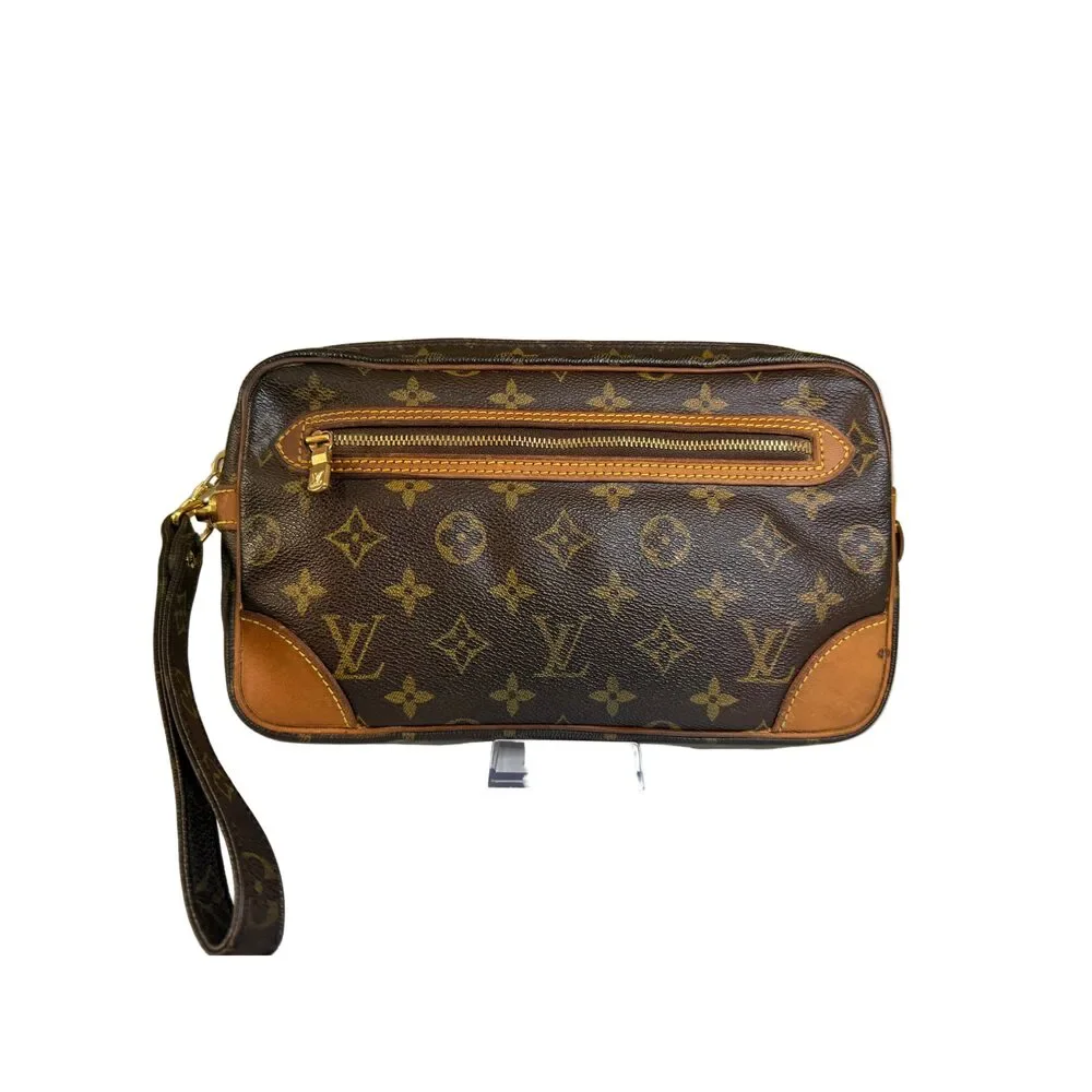 Louis Vuitton Marly Dragonne Monogram Canvas Wristlet Clutch | Vintage Authenti